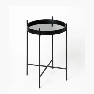 Matt Black Mirror Side Table